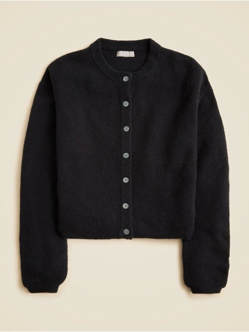 J. Crew Black Supersoft Bubble Hem Cardigan Sweater